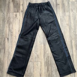 DDC Lab Black Leather & Denim Stripes Pants